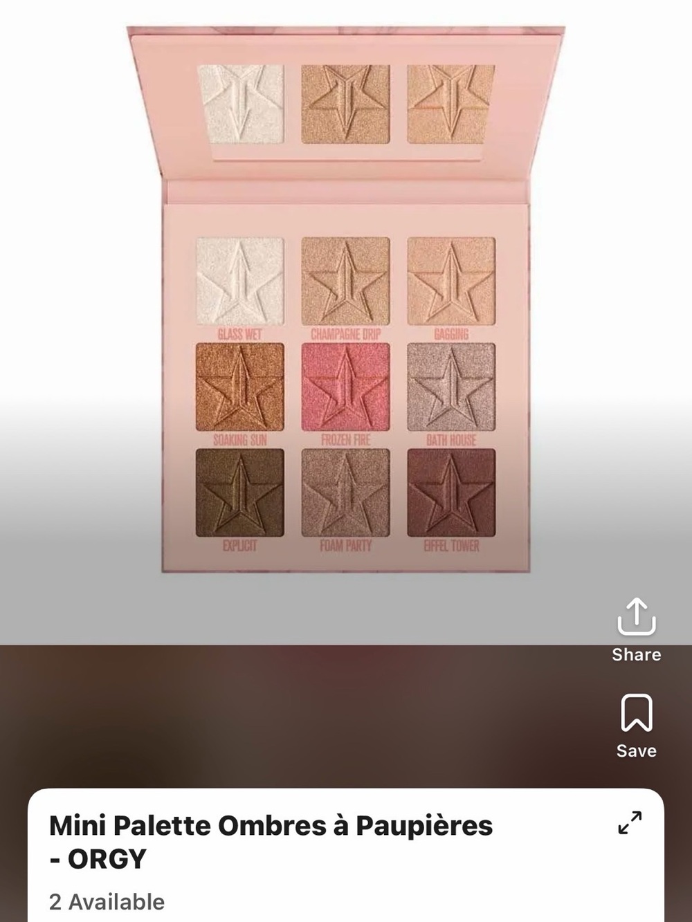 Jeffree Star Mini Eyeshadow Palette — Pink, Champagne, Gold & Bronze Shimmers